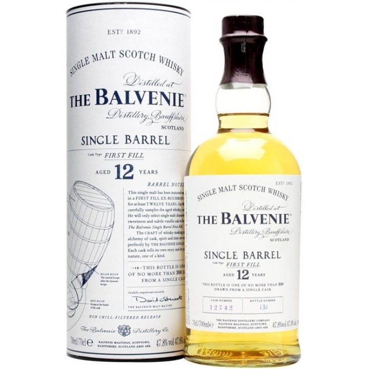 Виски Balvenie "Single Barrel" First Fill, 12 Years Old, in tube, 0.7 л